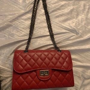 Red shoulder bag